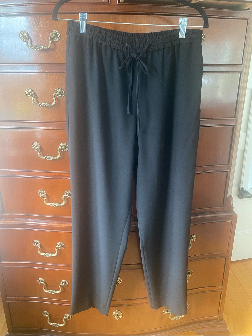 Talbots Black Straight-Leg Drawstring Pants